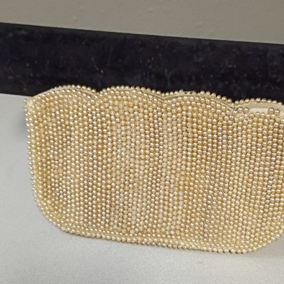 Pearl Embellished Clutch in Cream - Picture 4 of 6